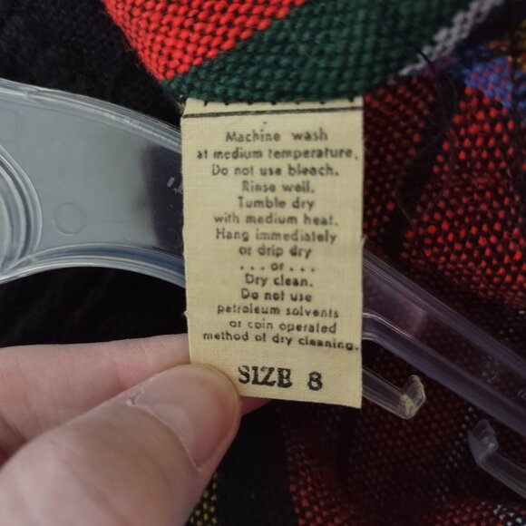 Ladies Vintage R&K Knits Red Plaid Poncho Size 8 From Early 1970s - Picture 4 of 9